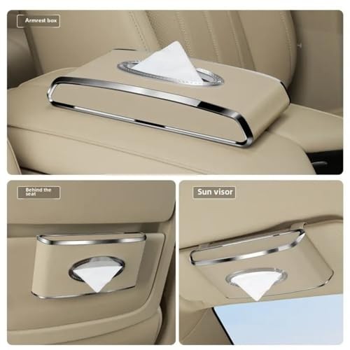 Leather Car Tissue Box for Car Interior, Multi-Function Tissue Black Hanging