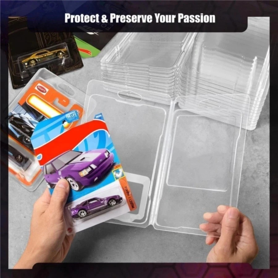 24Pack Clear Protector Case Plastic Display For Hot Wheels & Matchbox Basic Cars