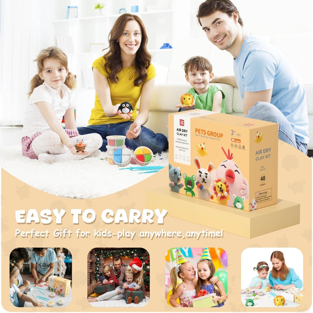 Air Dry Clay Kit - Modeling Clay for Kids mit Sculpting Tools und Tutorial, U...