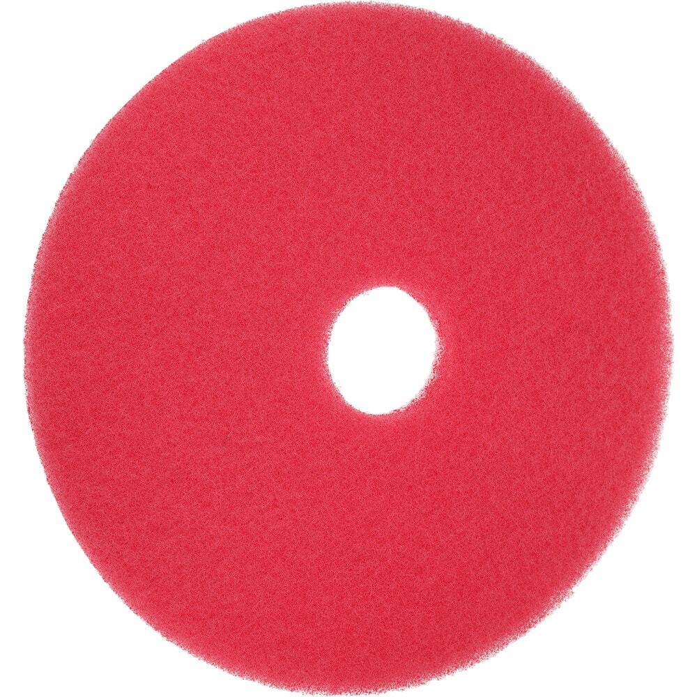 5 Pack PRO SOURCE Red High Gloss Buffing Pads for Floor Machines: 17" Diameter