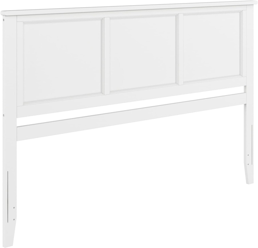 , Madison King Solid Wood Panel Headboard, White