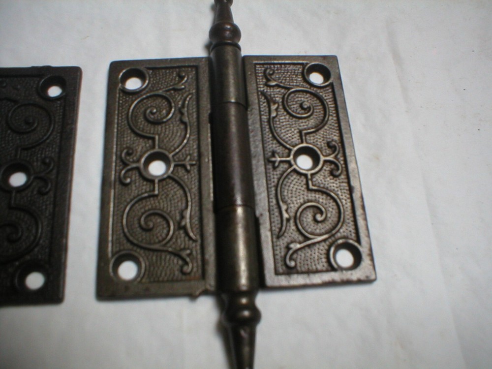 Antique Victorian 3 1/2" Steeple Hinge pair