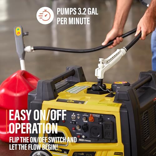 DeWay Battery-Powered Stick Fuel Transfer Pump with Hand Trigger Nozzle
