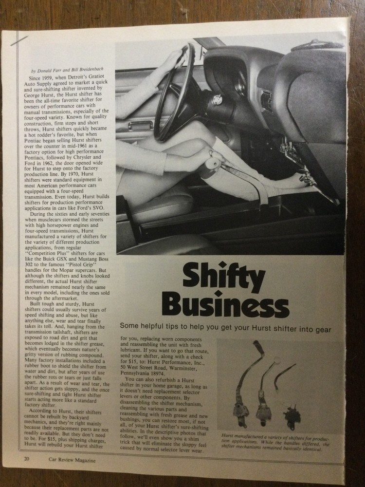 Misc 3783 Article Trasmission Hurst Shifters Helpful Tips Dec 1984 3 page