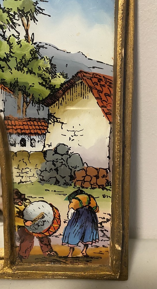 Vintage Peruvian Hand Painted Mirror