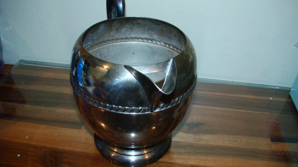 Sheridan Silver Co Silver On Copper Water Pitcher 6.5" Vintage