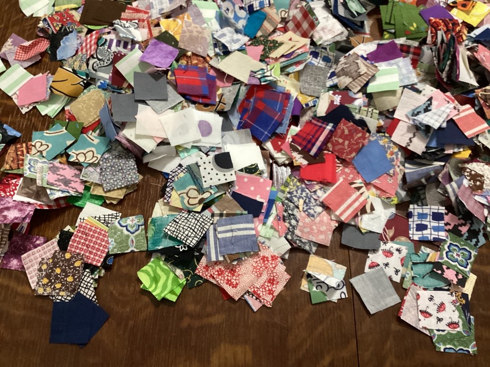 hand cut fabric squares for quilting