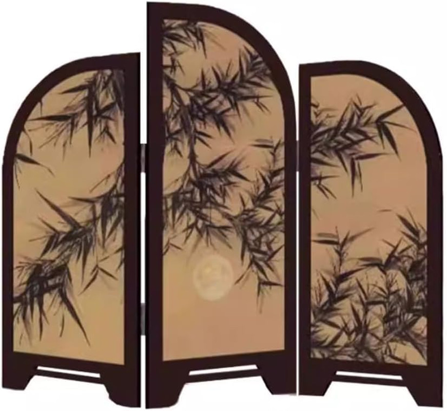 Table Screen,3 Panel Divider Desk Screen,Small Chinese Traditional Decoration,Mi