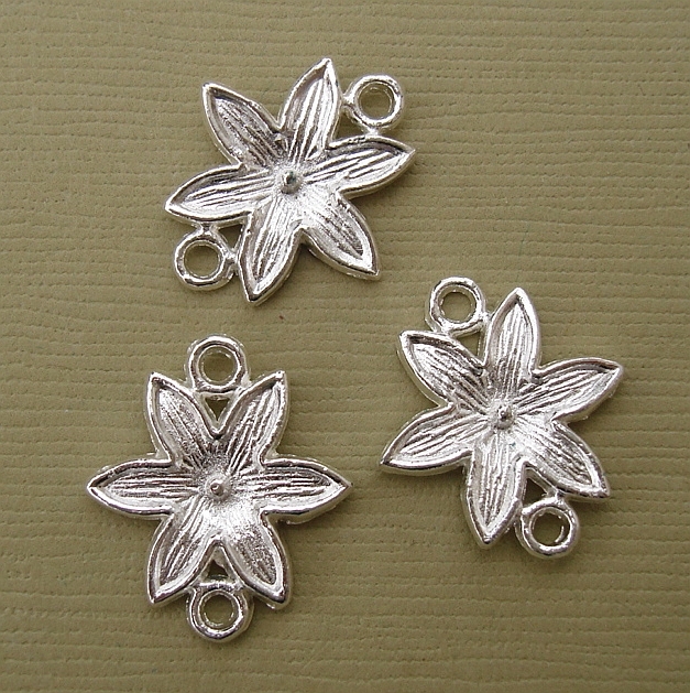 Connector Link Flower Silver Plated - 10pcs.