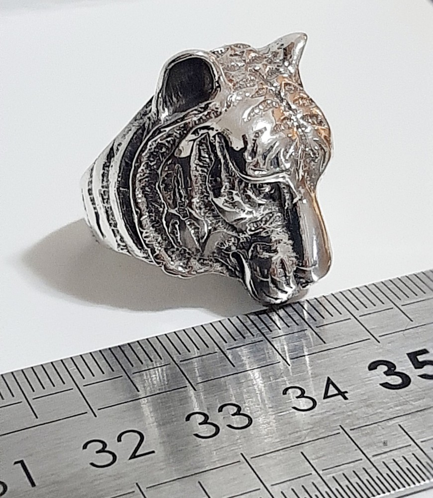 925 SILVER RING Men SEAL Tiger Ring Sterling Man $