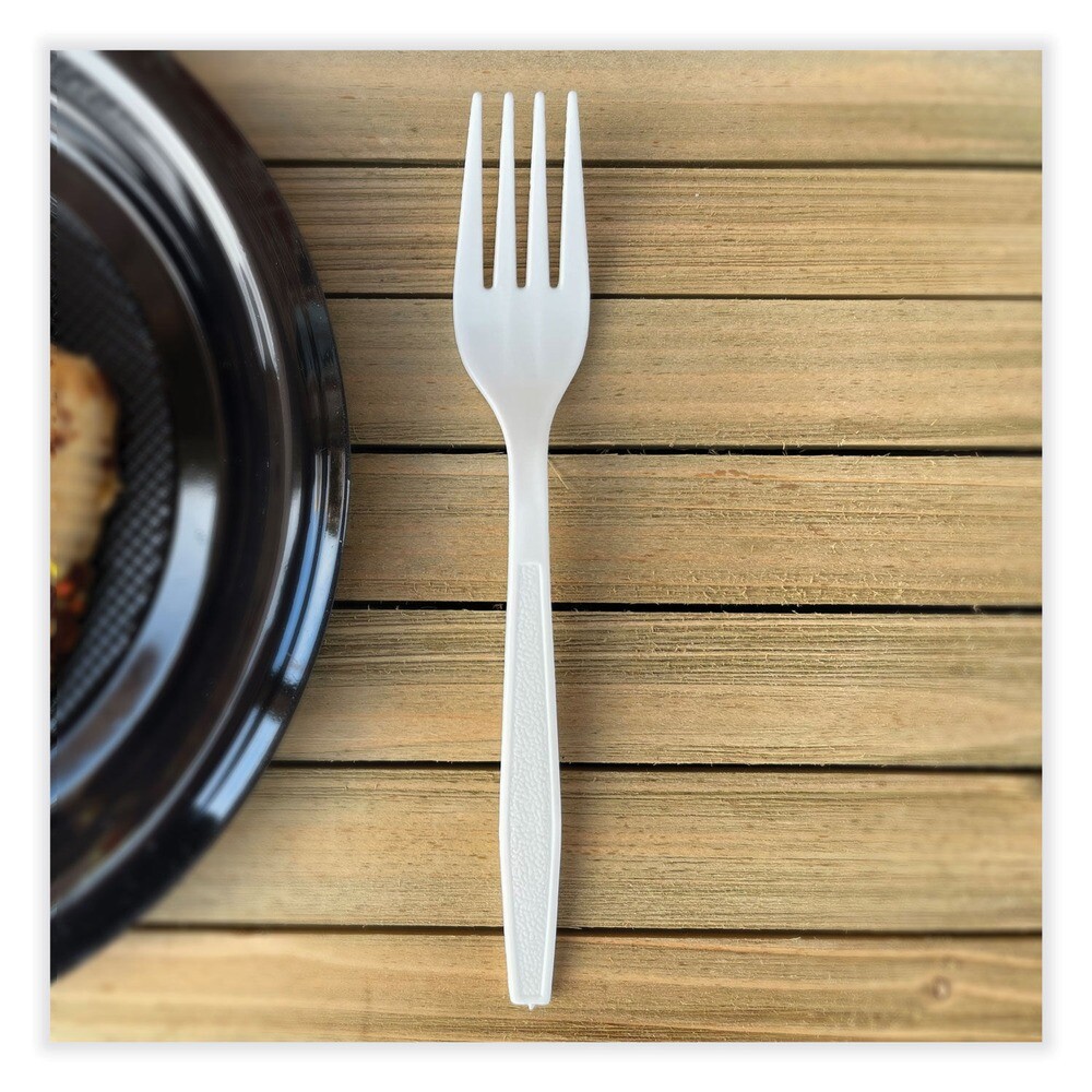 Boardwalk FORKHWPPWH Heavyweight Polypropylene Fork - White (1000/Ct) New