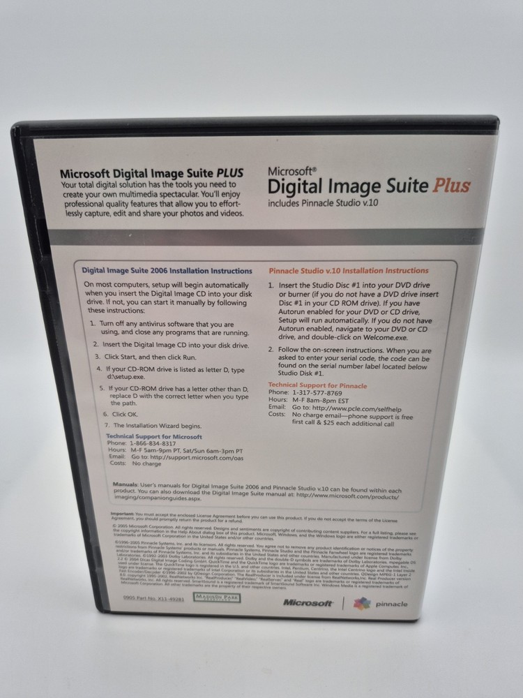 Microsoft Digital Image Suite 2006 For Windows with Pinnacle Studio V.10