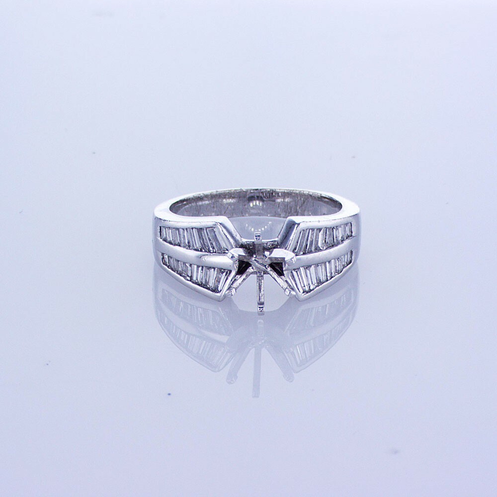 0.73ct Platinum Baguette Cut Diamond  Setting