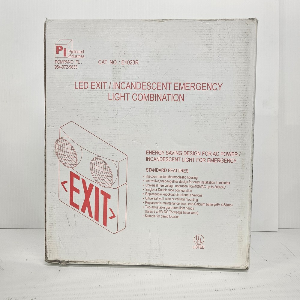 NOS PI LED Exit / Incandescent Emergency Light Combination E1023R