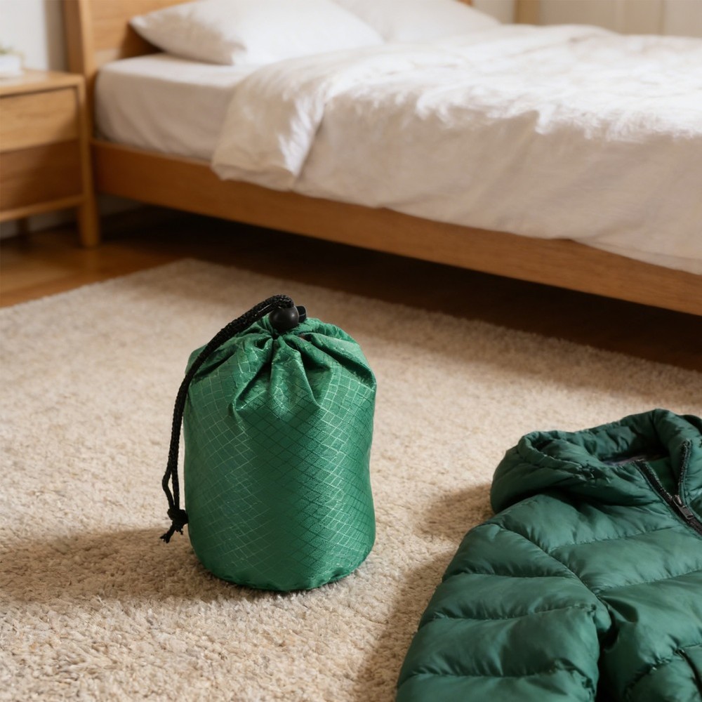 2 Pcs Camping Gear Bags Storage for down Jackets Drawstring Stuff Sack