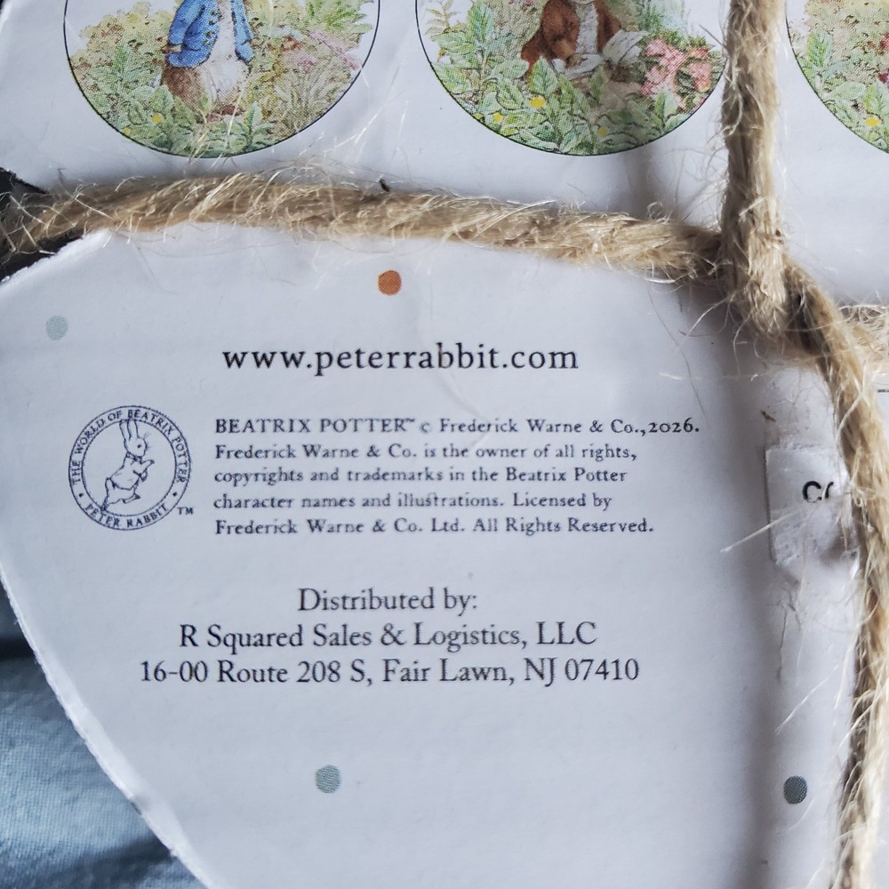 NewPeter Rabbit Coaster 4pc Set Easter Bunny Ceramic & Cork Beatrix Potter