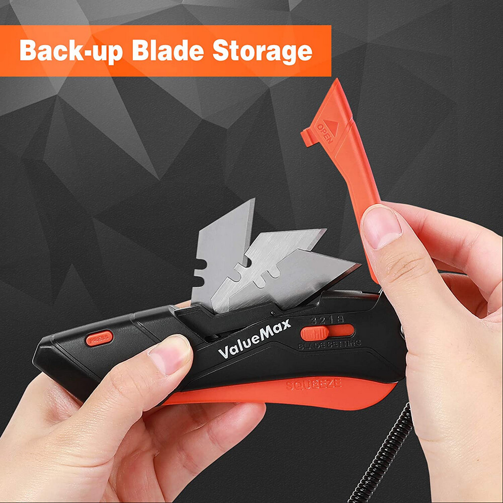 ValueMax 2-Pack Box Cutter Knife, Self-Retracting 3-Position Locking Blade