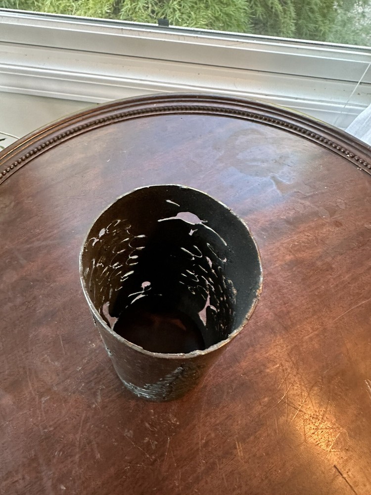 Handmade Blow Torched Metal Pipe Luminary