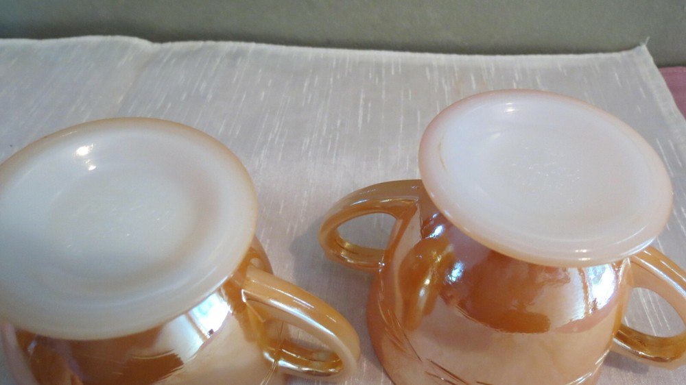 Fire King Laurel Luster Creamer and Sugar Bowl Luster