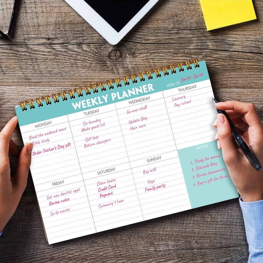 Weekly Planner Notepad - 7" x 10" Weekly Pad Organizers Habit Tracker Journal...