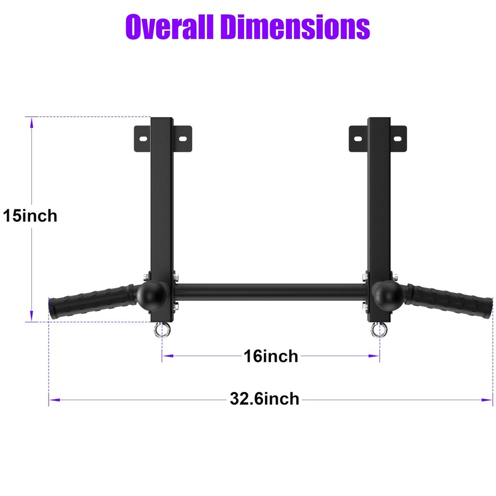 Joist Mounted Pull Up Bar, 650lbs Heavy Duty Strength Training Pullup Bars, M...
