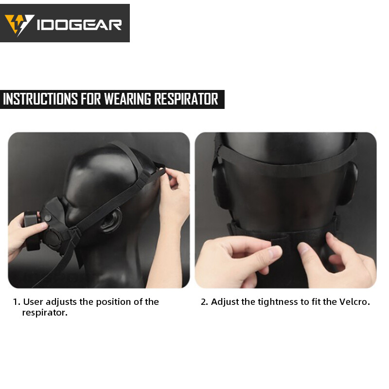 IDOGEAR Tactical Respirator Half Face Mask Airsoft Mask Multi Function Military