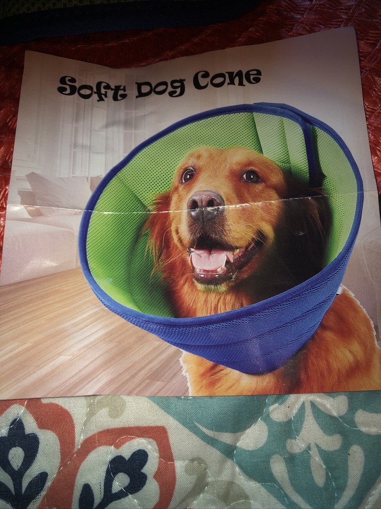 New Blue Soft Dog Cone Size 6
