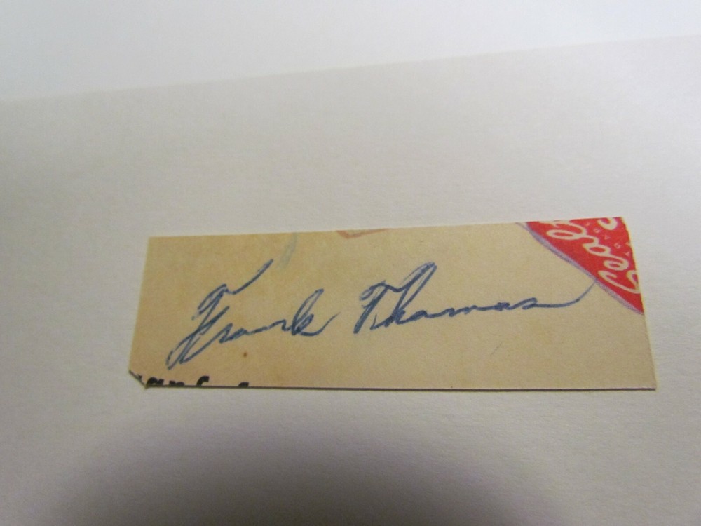 Frank Thomas Autographed Cut on Index card
