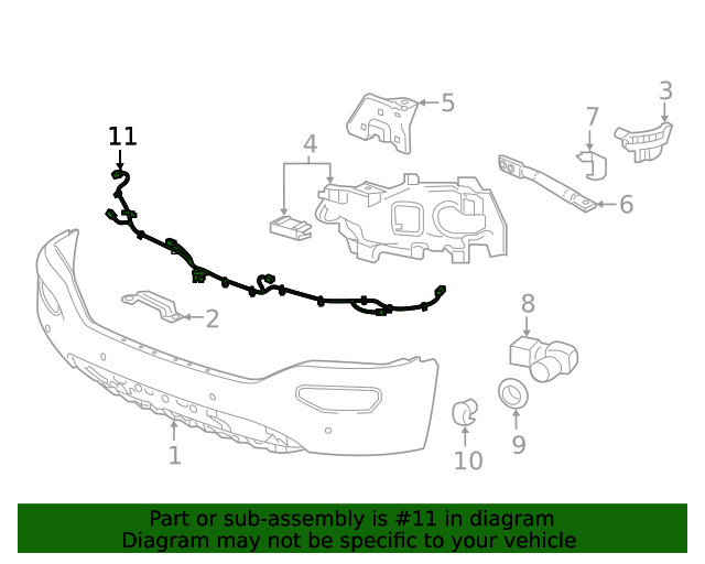 Genuine GM Front Object Alarm Sensor Wiring Harness 23274032