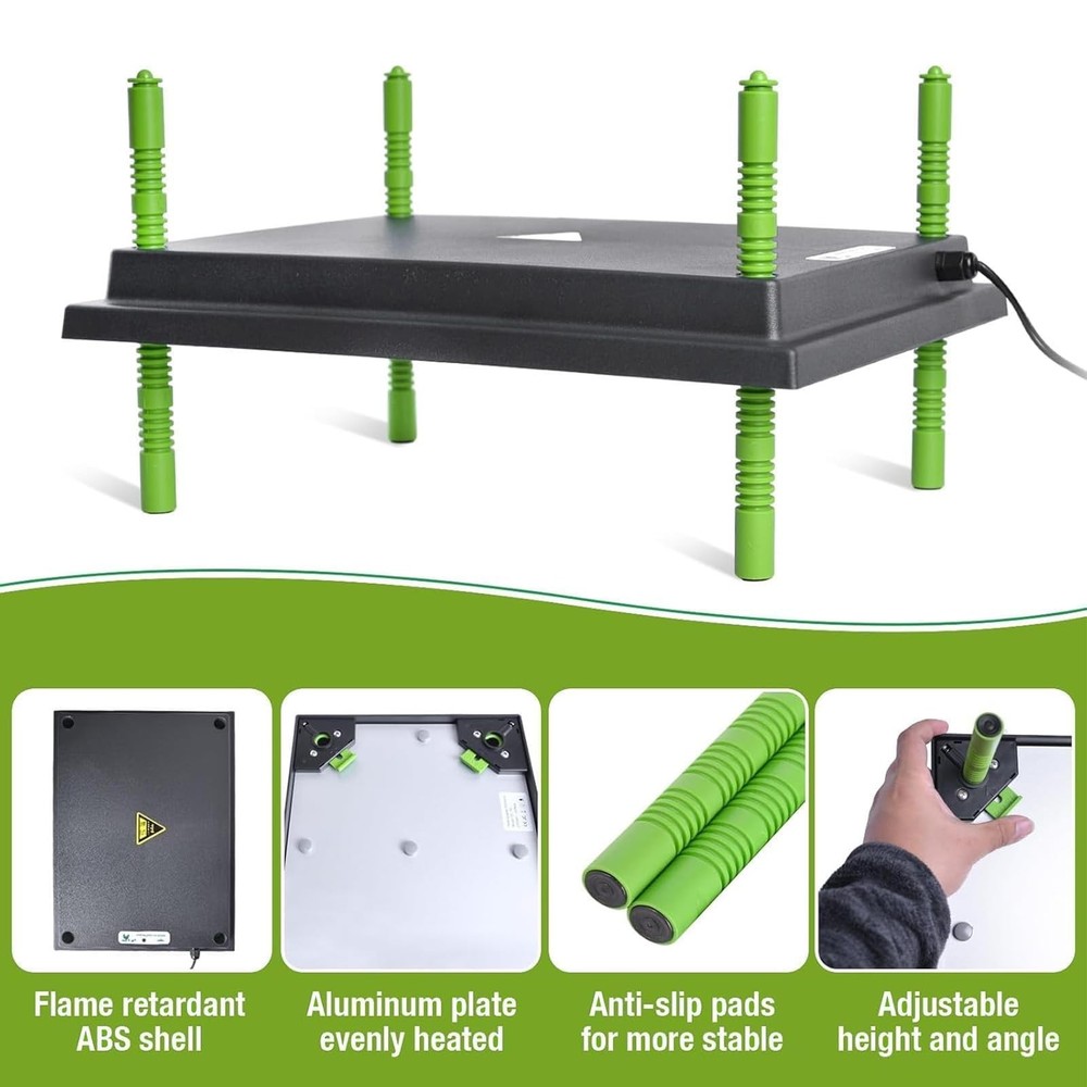 Chick Brooder Heater Plate 12"x16" Adjustable Temp Display 30W for 40 Chicks