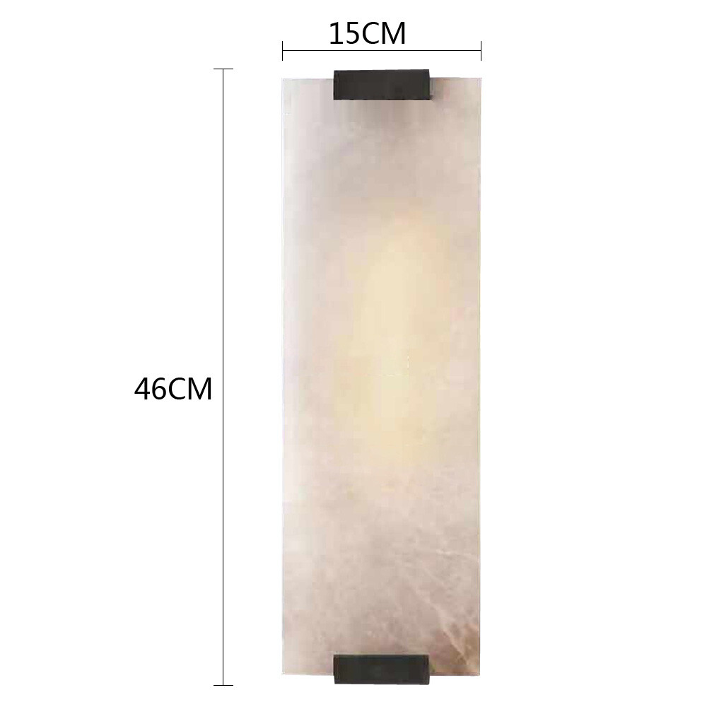 Marble Wall Light Hand Carved Alabaster Rectangular Sconce Indoor Wall LED Lamp