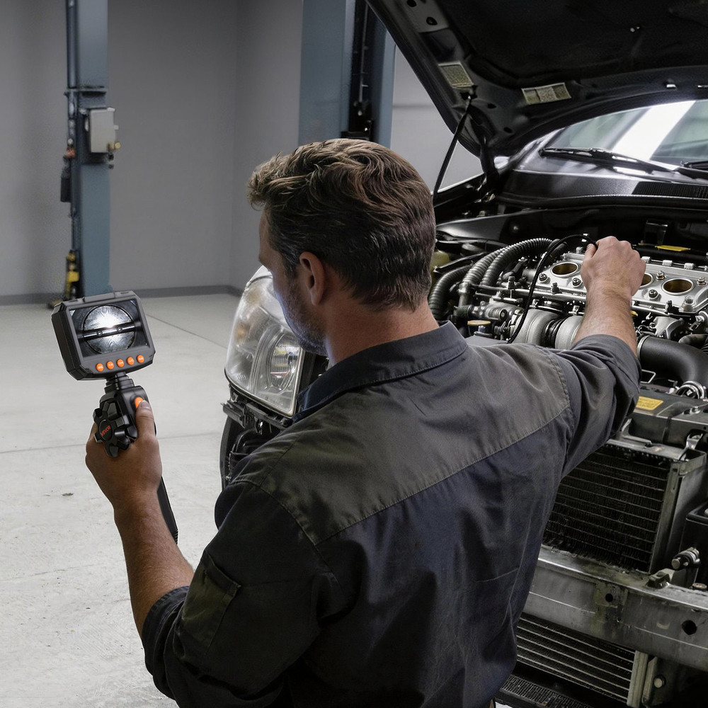 Articulating Borescope Camera with Light, Mechanical Equipment (4.9FT Cable)