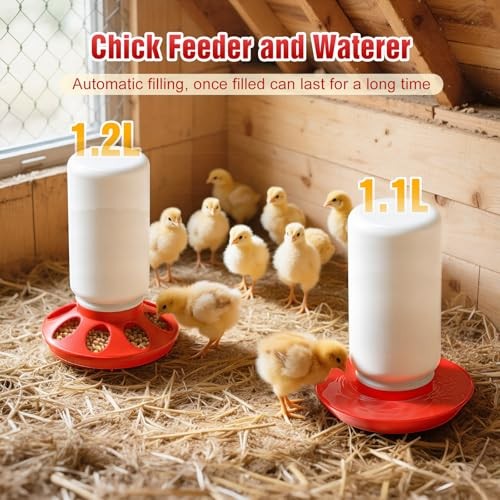 7-in-1 Chicken Brooder Box for Chick Starter Kit, Includes Red + Wood Color