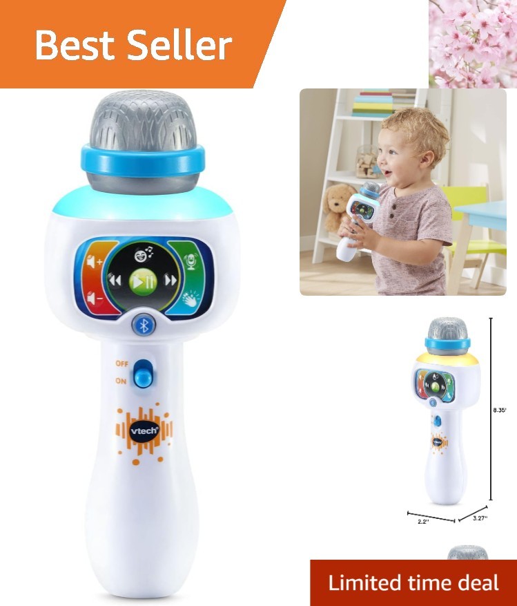 Interactive Kids Karaoke Microphone - Bluetooth, Lights & Voice Effects Included