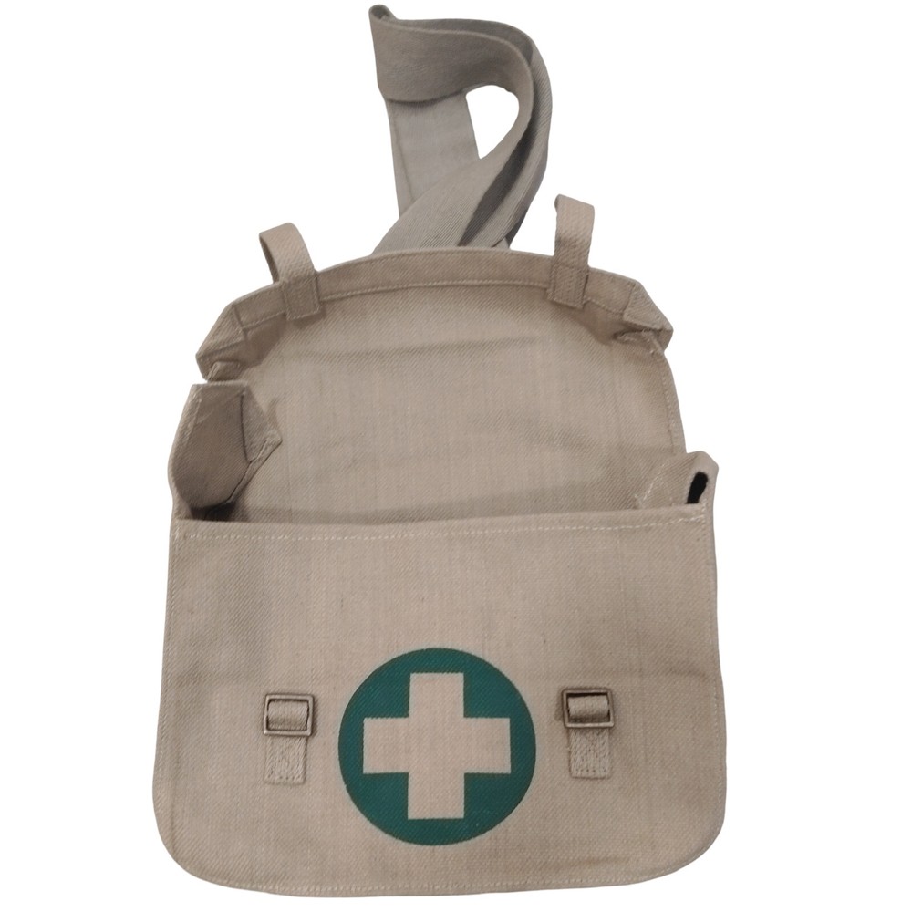 Adjustable Shoulder Strap Canvas Medic Messenger Bag, Military Style, Khaki,