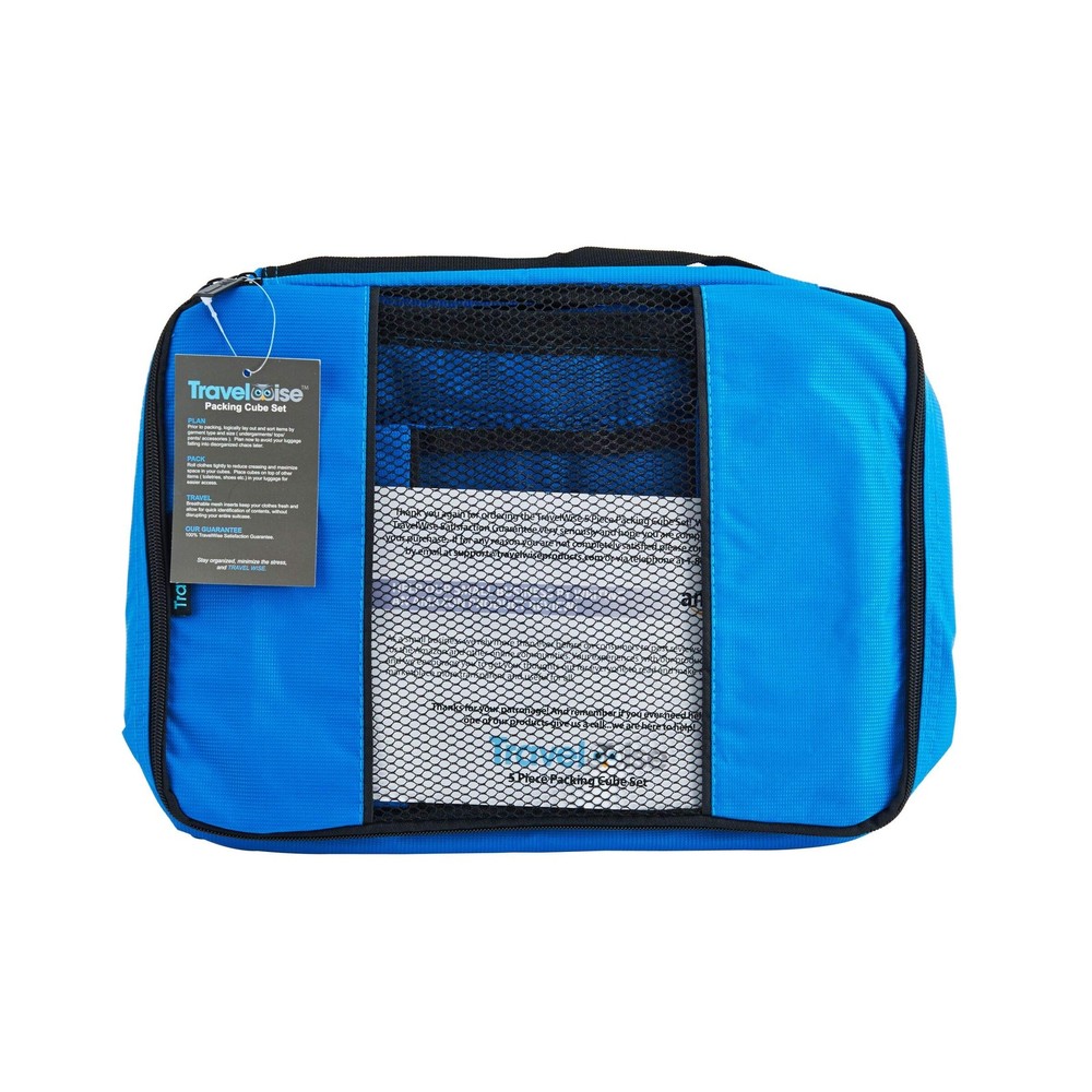 Luggage Packing Organization Cubes 5 Pack Blue 2 Small 2 Medium 1 Large