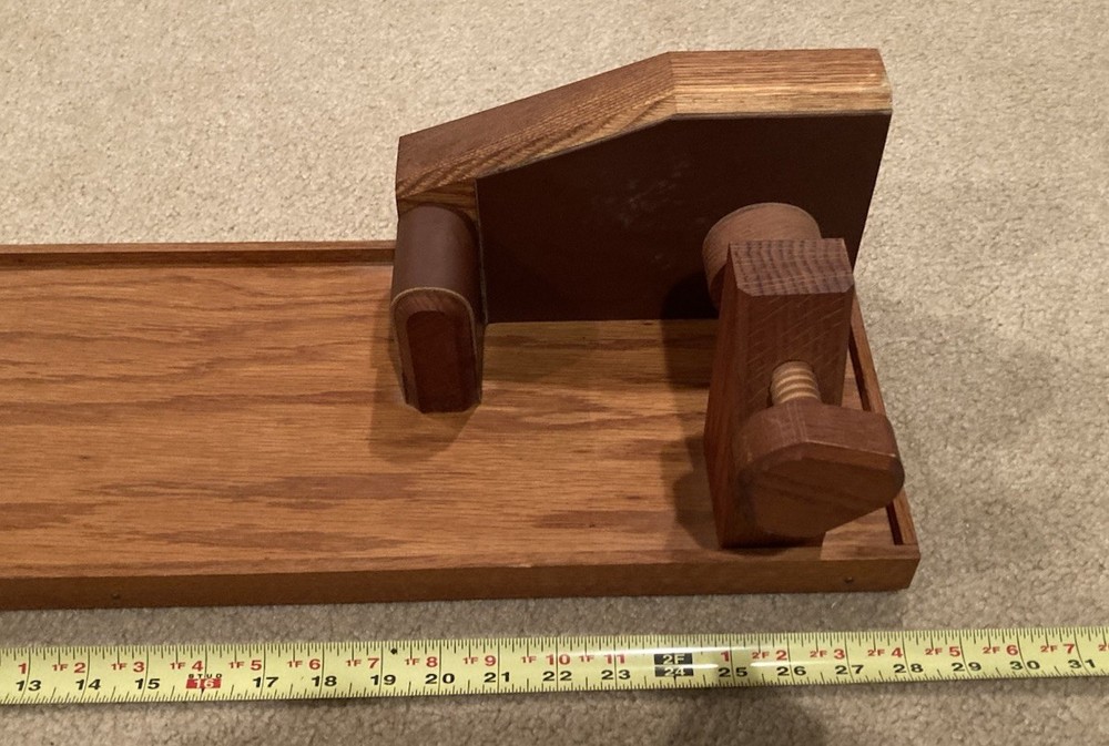 Vintage Solid Oak Gun Rifle Vice