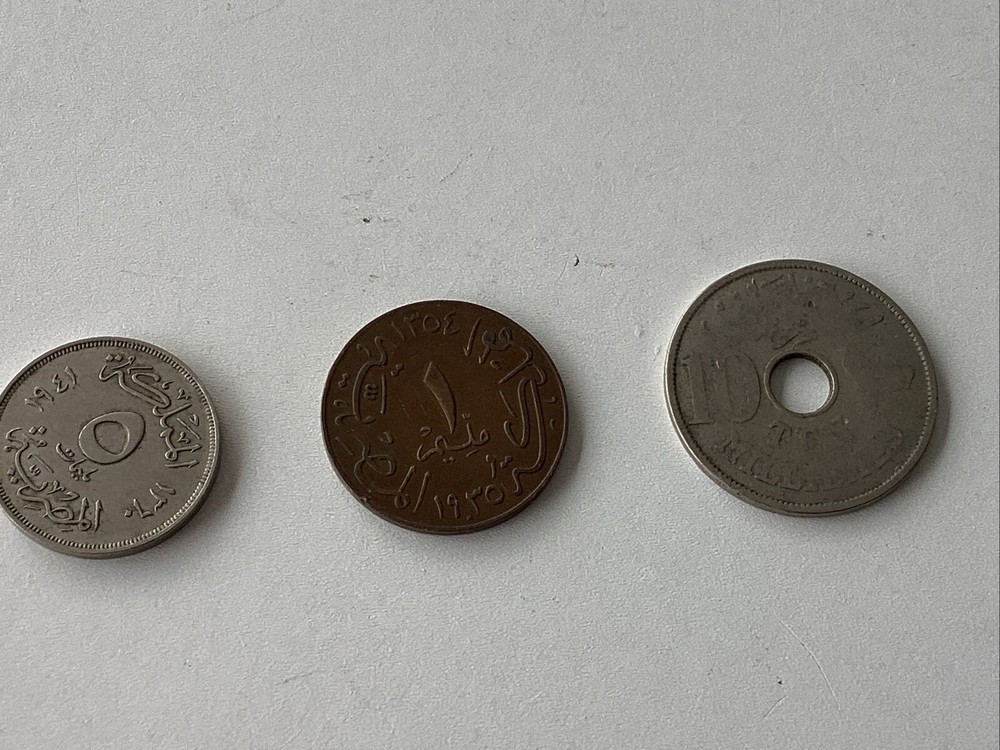 3 Early 20th Century Egypt Coins