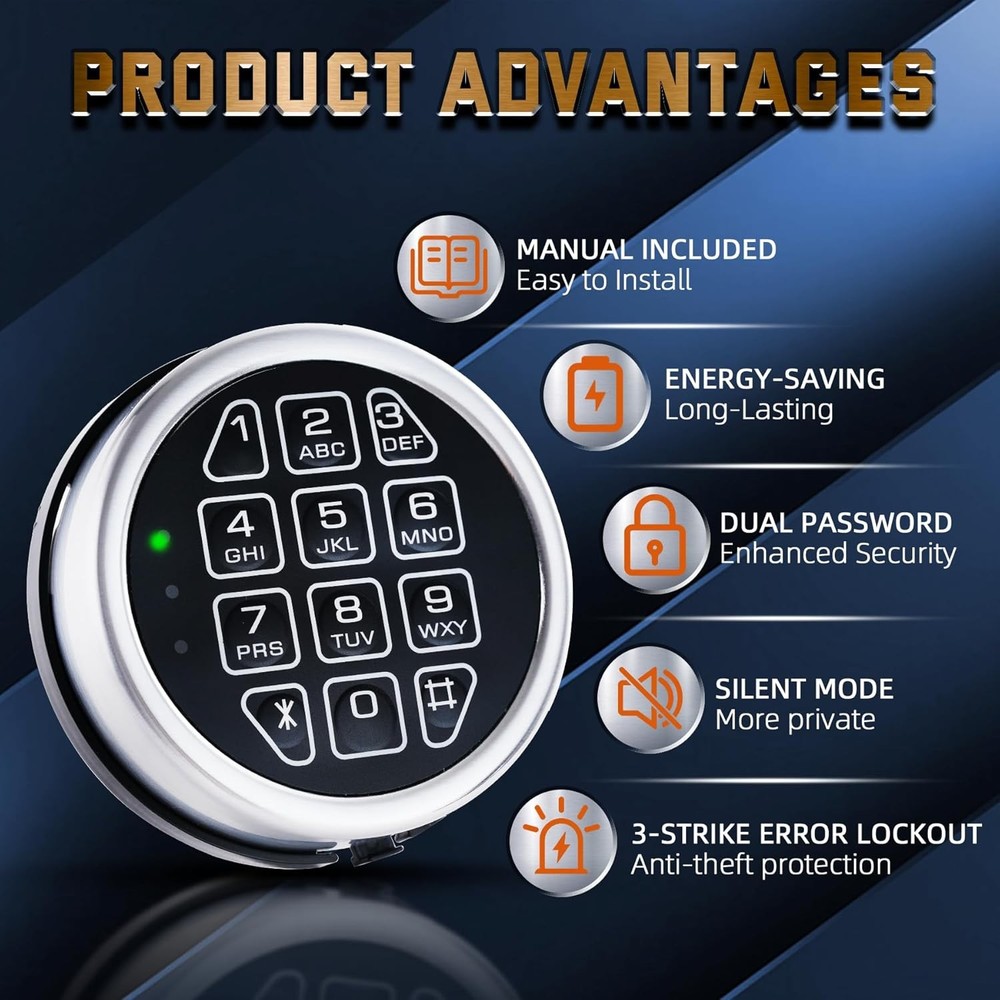 Gun Safe Lock with Programmable Electronic Keypad, Password Electromagnetic Lock