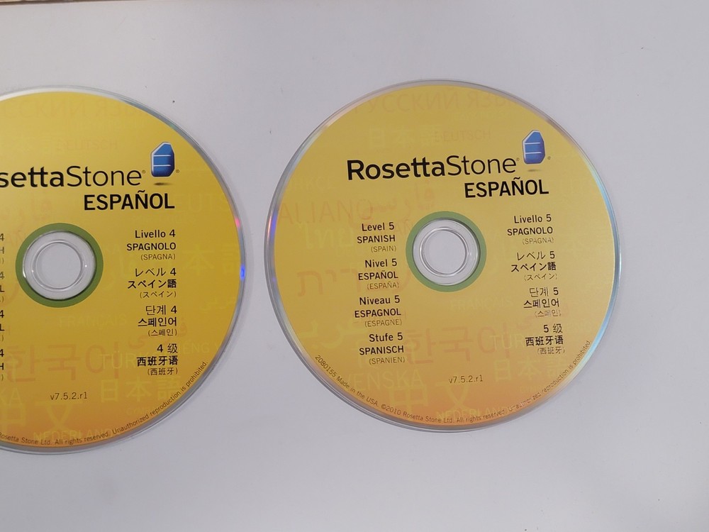 Rosetta Stone Spanish Disc Set Language Discs 1-5 - Application Disc Missing