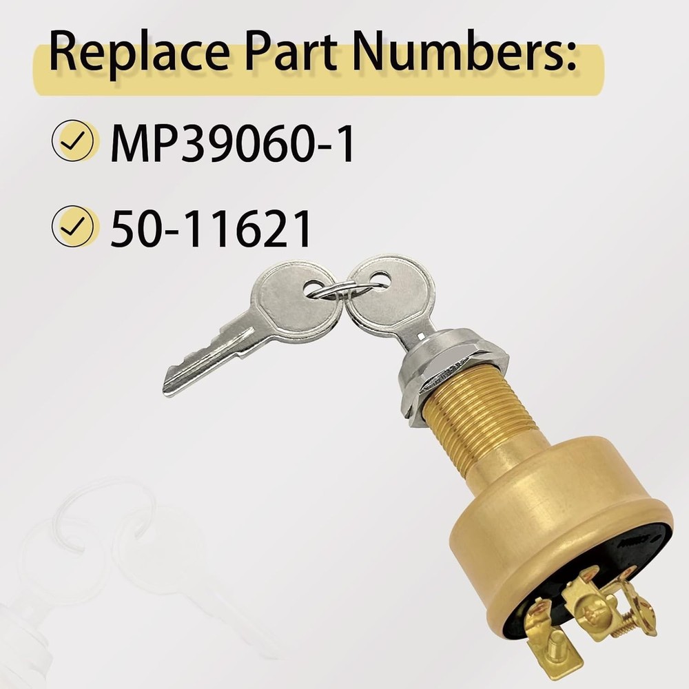 Durable Brass Marine Ignition Switch 3-Position for Secure Operation MP39060-1