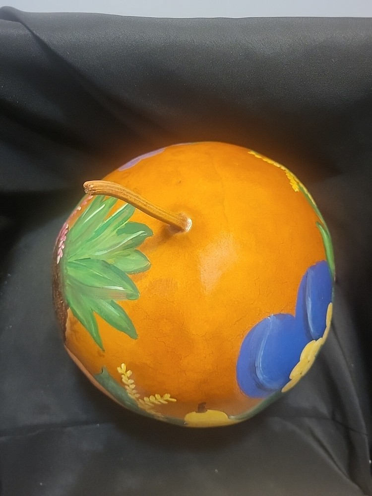 Large Gourd Painted With Fruit