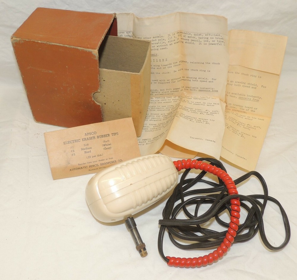 Automatic Electric Eraser by the Automatic Pencil Sharpener Company (APSCO)