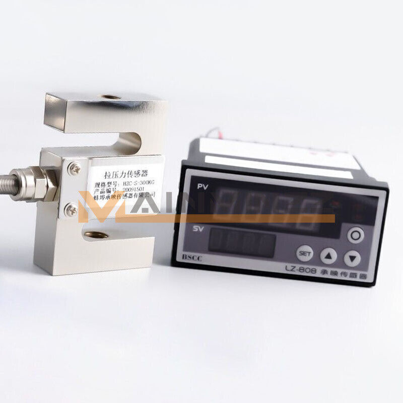 1x Load Cell Force Measuring Pull and Pess S-type Pressure Sensor with Indicator