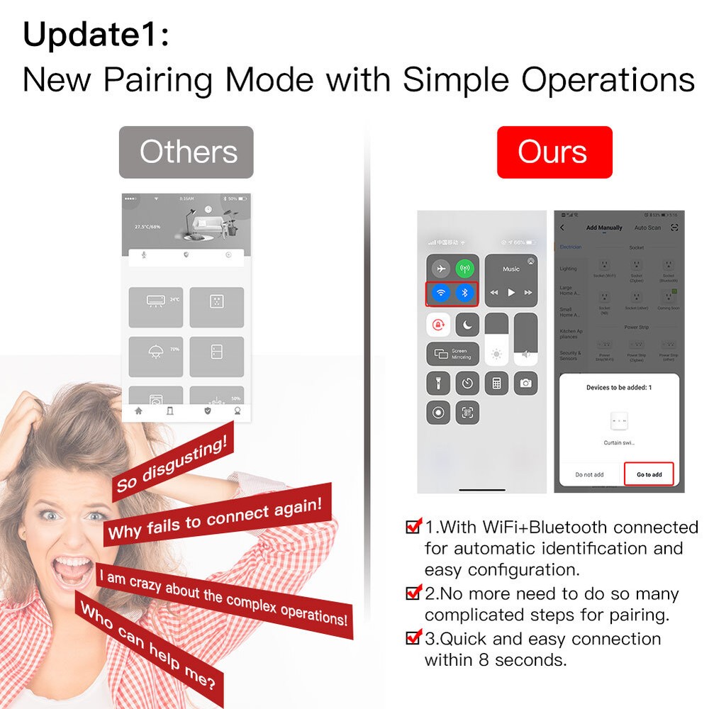 MOES 2Gang WiFi RF Smart Curtain Switch Roller Blinds Shutter Timer Alexa Google