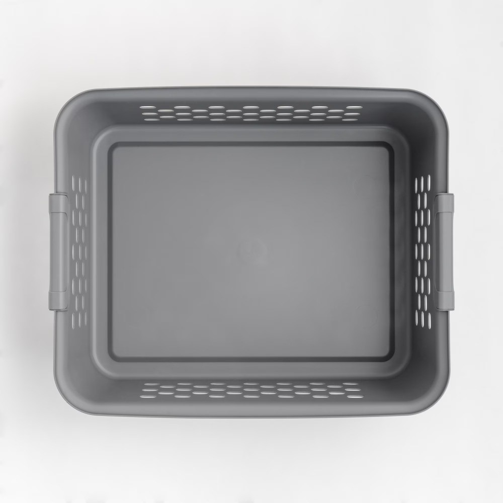 IRIS Gray Medium Plastic Storage Basket Functional Home & Office Organization