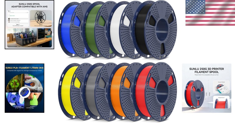 Durable Multicolor PLA+ 2.0 Filament – 1.75mm, 2kg Bundle for Quality Printing