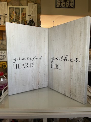 Grateful Hearts Gather Here Signs