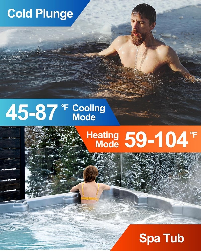 40000BTU Swimming Pool Heat Pump Inground Pool Heater with WIFI Capable Timer