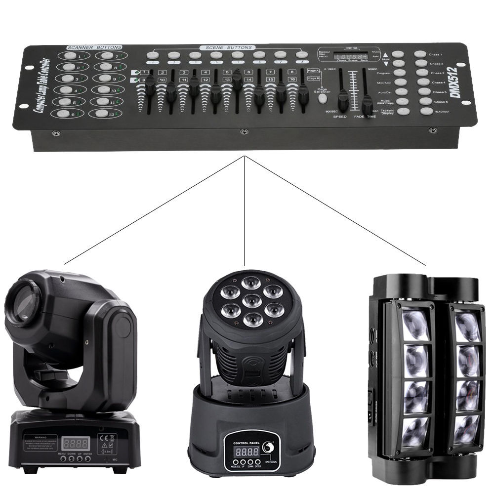 DMX512 192 Channels Controller Console DJ Club Stage Lighting Show DMX Operator